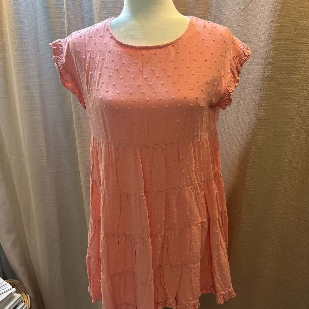 Emory Park Pink Tiered Babydoll Shift Dress
